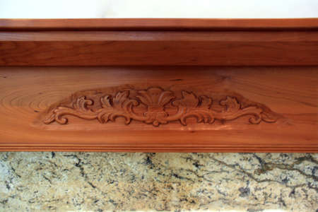 This is a decorative mantel of a fire place.の写真素材