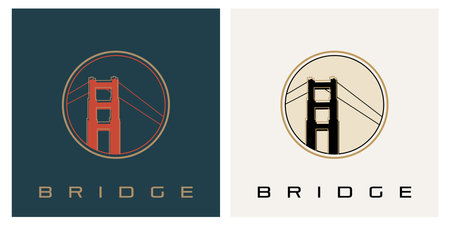 Bridge modern unique logo vectorのイラスト素材