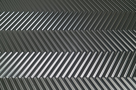 abstract metal background, close up of metal surface with diagonal stripesの写真素材