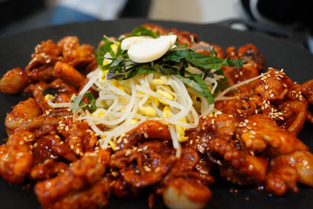 Korean Spicy Stir-Fried Webfoot Octopus (Jjukkumi Bokkeum)