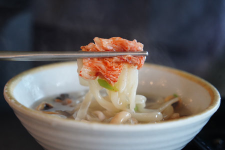 Kalguksu Noodles with Kimchi, Perfect Korean Food Combination