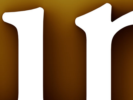 3d illustration of cut letters with the focus on the spaces between the lettersの写真素材