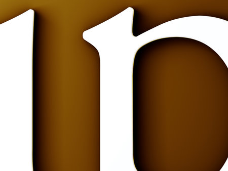 3d illustration of cut letters with the focus on the spaces between the lettersの写真素材