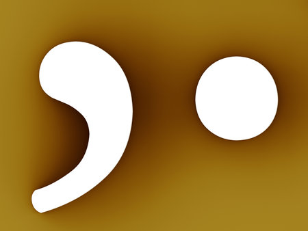 3d illustration of cut letters with the focus on the spaces between the lettersの写真素材