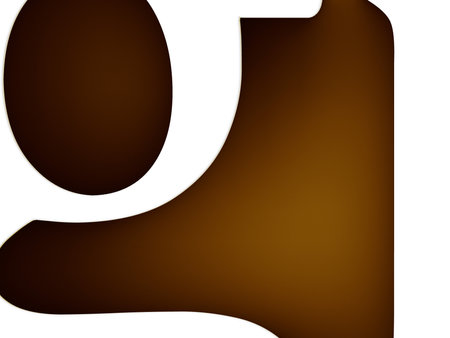 3d illustration of cut letters with the focus on the spaces between the lettersの写真素材