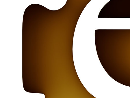 3d illustration of cut letters with the focus on the spaces between the lettersの写真素材