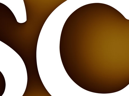 3d illustration of cut letters with the focus on the spaces between the lettersの写真素材