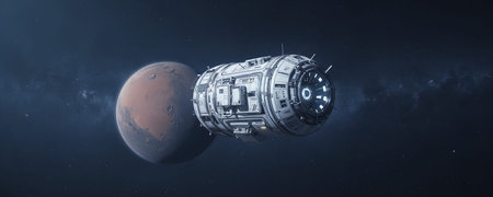 3D CG rendering of space ship. 3D CG rendering.