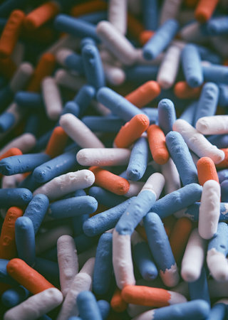 colorful rubber bands as an abstract background, closeup of photo