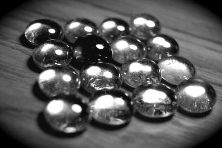 Marbles, Black and Whiteの写真素材