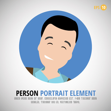 Happy character portrait - Person profile picture Designのイラスト素材