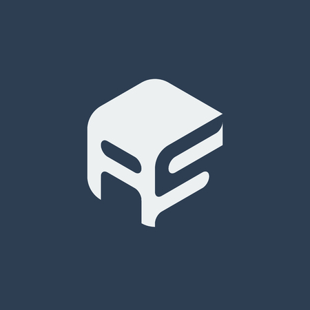 AS Logo.. Vector Graphic Business Branding Letter Element Illustration. Cube Negative Space Design. Dark Backgroundのイラスト素材