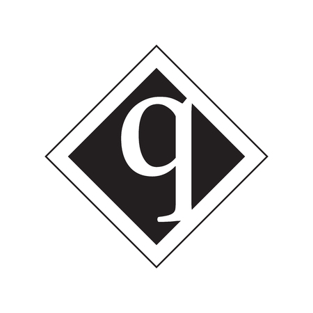 Q Logo.. Vector Graphic Business Branding Letter Element Illustration. Cube Negative Space Design. White Backgroundのイラスト素材