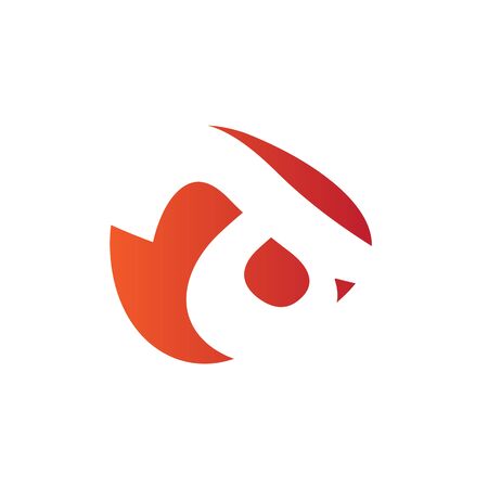 A Logo.. Vector Graphic Business Branding Letter Element Illustration. Orange Negative Space Design. White Backgroundのイラスト素材