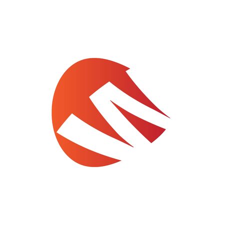 W Logo.. Vector Graphic Business Branding Letter Element Illustration. Orange Negative Space Design. White Backgroundのイラスト素材