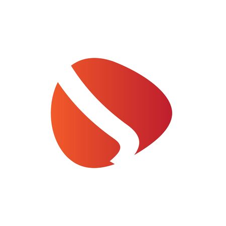 J Logo.. Vector Graphic Business Branding Letter Element Illustration. Orange Negative Space Design. White Backgroundのイラスト素材