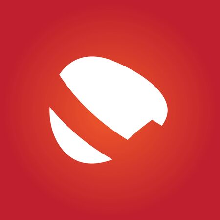 L Logo.. Vector Graphic Business Branding Letter Element Illustration. White Negative Space Design. Orange Backgroundのイラスト素材