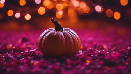 Mystical Pumpkin: An Autumnal Delight of Glimmering Lights and Enchantmentの素材