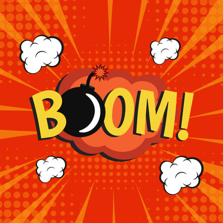 Cartoon bomb background and explosive light Vector - Illustrationのイラスト素材