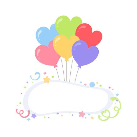 speech bubble speech balloon cute text box Colorful transparent party balls are a great decoration at parties and gatherings.のイラスト素材