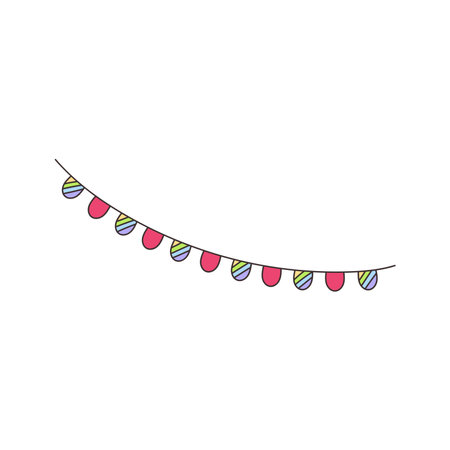 Colorful party flags decorated at parties, gatherings, celebrations.のイラスト素材