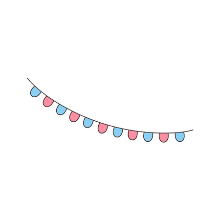 Colorful party flags decorated at parties, gatherings, celebrations.のイラスト素材