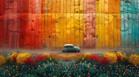 Tulip fields of Holland, a rainbow of flowersの素材