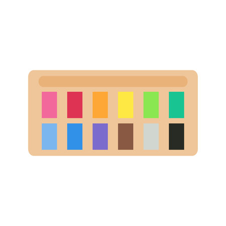 Painting supplies, color palettes, colorful tubes, watercolors, oil paints, acrylic paints.のイラスト素材