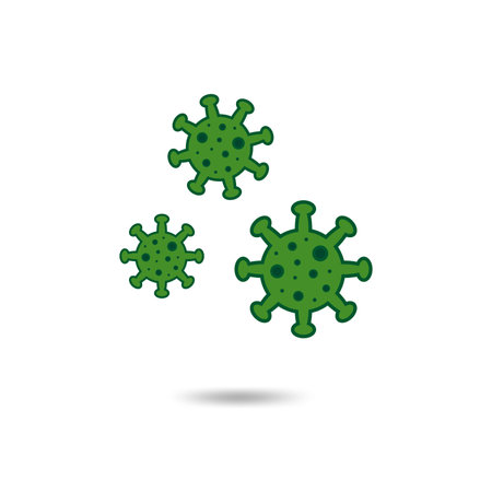 A virus that destroys the body's immunity and causes illness, which is the spread of the virus,Virus.Computer,microbiology concept. Disease germ, pathogen organism, infectious micro virology.のイラスト素材