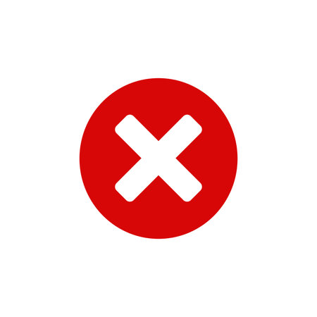 Mark and cross mark The green checkmark is OK and the red X icon is isolated on a white background. Simple graphic design Yes and no symbols, buttons for voting, decisions, approval and disapproval, right and wrong marks, icon illustrations and vectorのイラスト素材