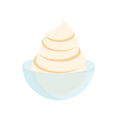 Ice cream cone waffle cartoon including various flavored ice cream and chocolate ice cream strawberry vanilla topper sundae strawberry chocolate sauce caramel sauce vector illustrationのイラスト素材