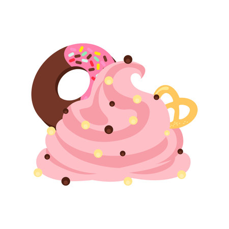 party cupcakes Keep cakes, birthday parties, cupcakes of various flavors, chocolate, lemon, blueberry, vanilla, milk, mixed fruit cupcakesのイラスト素材