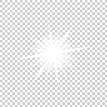 White glow glowing on a transparent background Gleam, bright flash, sparkle vectorのイラスト素材