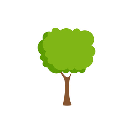 Green tree, A variety of forms on the White Background,Set of various tree sets,Trees for decorating gardens and home designs.vector illustration and iconのイラスト素材