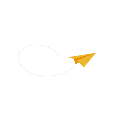 paper plane flight path, path to businessのイラスト素材