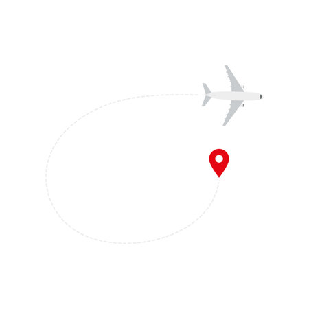 International travel by passenger plane, shipping by planeのイラスト素材