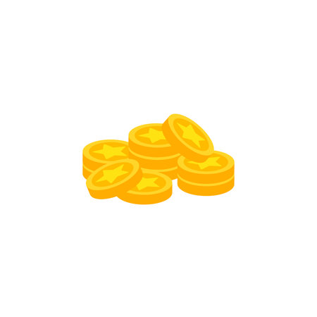 Animation gold coin For video games, a pile of gold coins, money spent on game items, gold for game design, money, coins. Which is a vector illustrationのイラスト素材