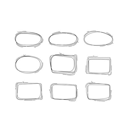 Retro empty comic bubbles and elements set with black halftone shadows on transparent background. Vector illustration, vintage design, pop art style.のイラスト素材