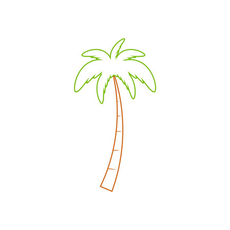 Beach coconut tree, seaside palm tree, coconut tree or island palm tree.のイラスト素材