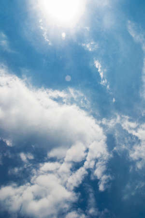 The sun in this picture is light for blue sky, it will make a clouds interested  This picture is taken in Thailand  の写真素材