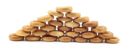 bagels on a white backgroundの写真素材