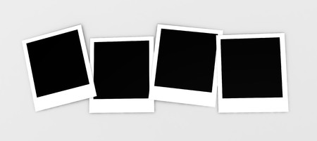 Instant photos isolated on a white backgroundの写真素材