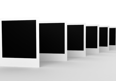 Instant photos isolated on a white backgroundの写真素材