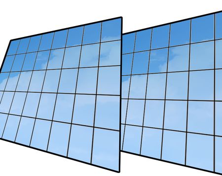 Solar panels on a white background. Energo sun.の写真素材
