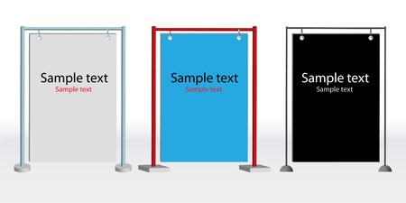 Three different remote standing light advertising boards.のイラスト素材