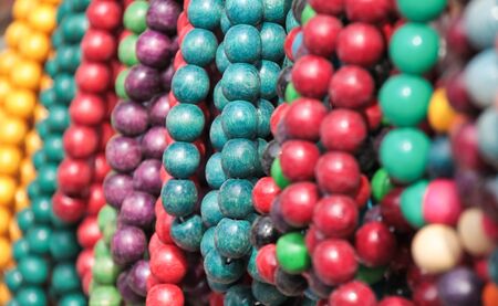 background of the bright-colored beads for your designの写真素材