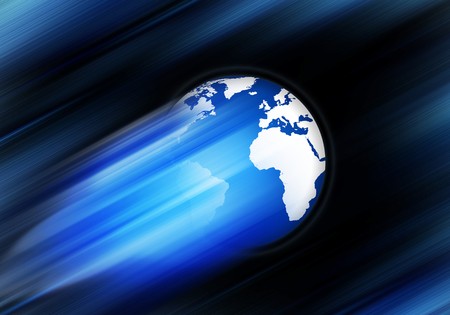 Flying into the future the globe for your designの写真素材