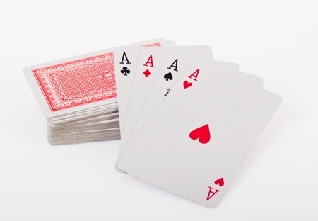 stack of playing cards insulated on white backgroundのeditorial素材