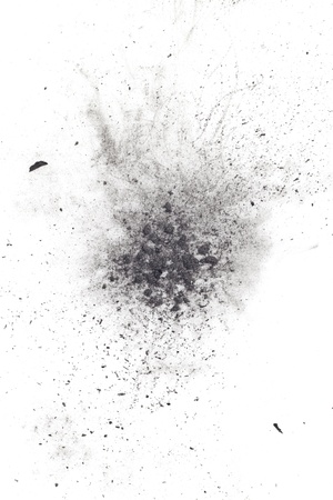 particles of charcoal on a white background. Placer cosmeticsの写真素材