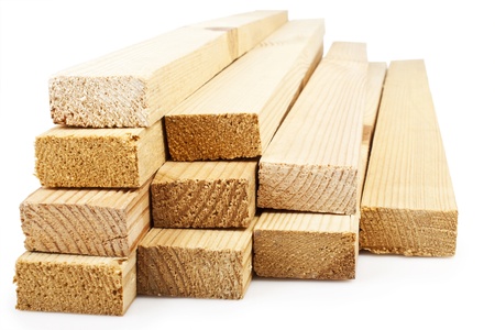 Wood planks on a white background